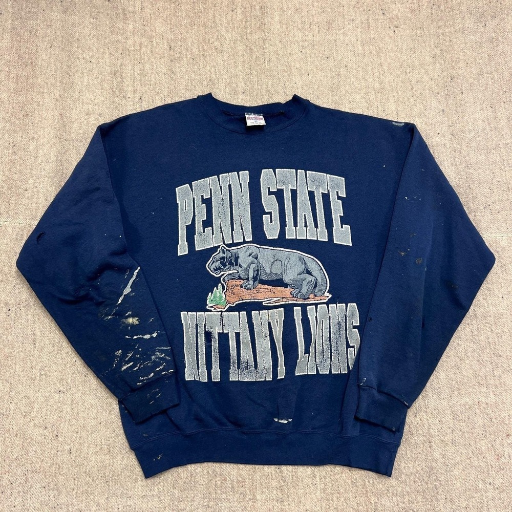Vintage Penn State Nittany Lions Sweatshirt Mens XL Blue 1990s USA Distressed